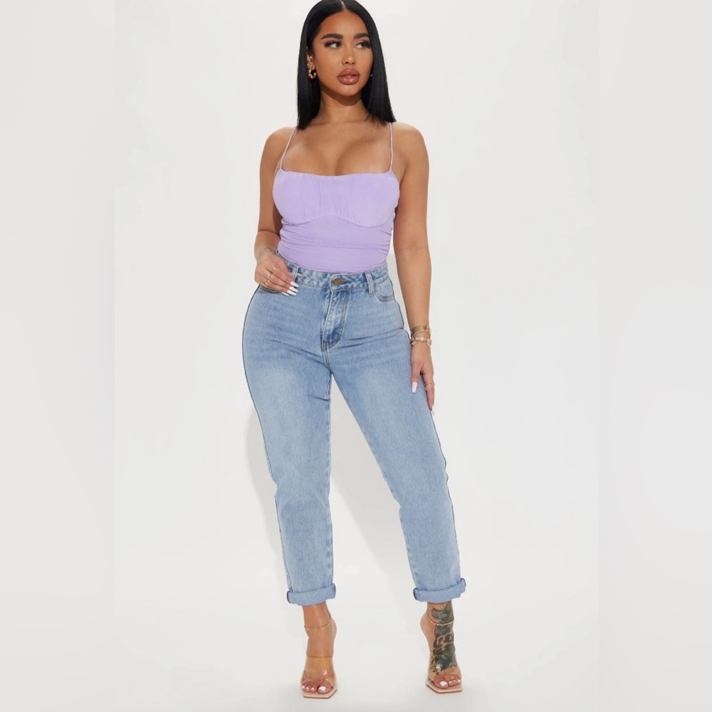 Non Stretch Mom Jeans - Light Wash